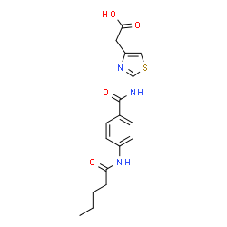 ChemSpider 2D Image | 2-[2-(4-pentanamidobenzamido)-1,3-thiazol-4-yl]acetic acid | C17H19N3O4S