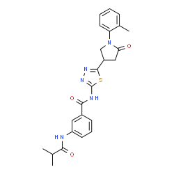 ChemSpider 2D Image | 3-(Isobutyrylamino)-N-{5-[1-(2-methylphenyl)-5-oxo-3-pyrrolidinyl]-1,3,4-thiadiazol-2-yl}benzamide | C24H25N5O3S