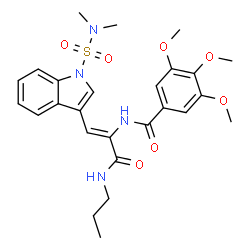 ChemSpider 2D Image | N-[(1Z)-1-[1-(Dimethylsulfamoyl)-1H-indol-3-yl]-3-oxo-3-(propylamino)-1-propen-2-yl]-3,4,5-trimethoxybenzamide | C26H32N4O7S