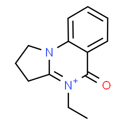 ChemSpider 2D Image | 4-Ethyl-5-oxo-1,2,3,5-tetrahydropyrrolo[1,2-a]quinazolin-4-ium | C13H15N2O