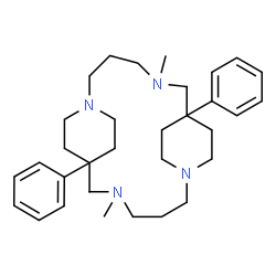 ChemSpider 2D Image | 5,14-Dimethyl-7,16-diphenyl-1,5,10,14-tetraazatricyclo[14.2.2.2~7,10~]docosane | C32H48N4