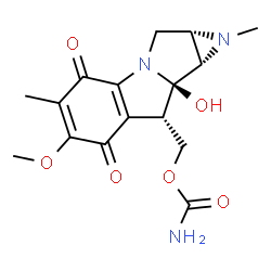 ChemSpider 2D Image | [(1aS,8S,8aR,8bS)-8a-Hydroxy-6-methoxy-1,5-dimethyl-4,7-dioxo-1,1a,2,4,7,8,8a,8b-octahydroazireno[2',3':3,4]pyrrolo[1,2-a]indol-8-yl]methyl carbamate | C16H19N3O6