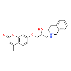 ChemSpider 2D Image | 2-{(2R)-2-Hydroxy-3-[(4-methyl-2-oxo-2H-chromen-7-yl)oxy]propyl}-1,2,3,4-tetrahydroisoquinolinium | C22H24NO4
