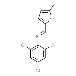 ChemSpider 2D Image | (E)-1-(5-Methyl-2-furyl)-N-(2,4,6-trichlorophenyl)methanimine | C12H8Cl3NO