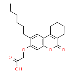 ChemSpider 2D Image | [(2-Hexyl-6-oxo-7,8,9,10-tetrahydro-6H-benzo[c]chromen-3-yl)oxy]acetic acid | C21H26O5