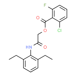 ChemSpider 2D Image | 2-[(2,6-Diethylphenyl)amino]-2-oxoethyl 2-chloro-6-fluorobenzoate | C19H19ClFNO3
