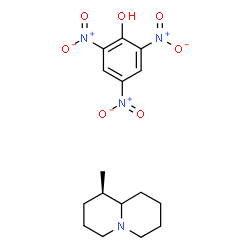 ChemSpider 2D Image | 2,4,6-Trinitrophenol - (1R)-1-methyloctahydro-2H-quinolizine (1:1) | C16H22N4O7