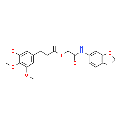 ChemSpider 2D Image | 2-(1,3-Benzodioxol-5-ylamino)-2-oxoethyl 3-(3,4,5-trimethoxyphenyl)propanoate | C21H23NO8