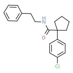 ChemSpider 2D Image | 1-(4-Chlorophenyl)-N-(2-phenylethyl)cyclopentanecarboxamide | C20H22ClNO