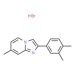 ChemSpider 2D Image | 2-(3,4-Dimethylphenyl)-7-methylimidazo[1,2-a]pyridine hydrobromide (1:1) | C16H17BrN2