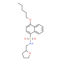 ChemSpider 2D Image | 4-(Pentyloxy)-N-(tetrahydro-2-furanylmethyl)-1-naphthalenesulfonamide | C20H27NO4S