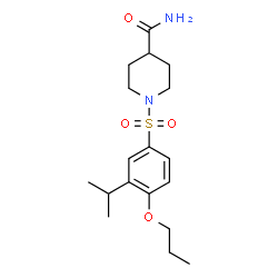 ChemSpider 2D Image | 1-[(3-Isopropyl-4-propoxyphenyl)sulfonyl]-4-piperidinecarboxamide | C18H28N2O4S