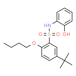 ChemSpider 2D Image | 2-Butoxy-5-tert-butyl-N-(2-hydroxyphenyl)benzenesulfonamide | C20H27NO4S