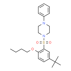 ChemSpider 2D Image | 1-[(2-Butoxy-5-tert-butylphenyl)sulfonyl]-4-phenylpiperazine | C24H34N2O3S