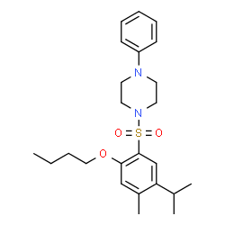 ChemSpider 2D Image | 1-[(2-Butoxy-5-isopropyl-4-methylphenyl)sulfonyl]-4-phenylpiperazine | C24H34N2O3S