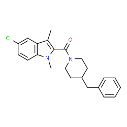 ChemSpider 2D Image | (4-Benzyl-1-piperidinyl)(5-chloro-1,3-dimethyl-1H-indol-2-yl)methanone | C23H25ClN2O