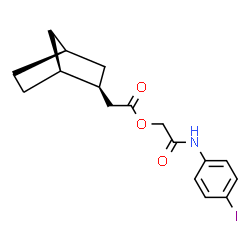 ChemSpider 2D Image | 2-[(4-Iodophenyl)amino]-2-oxoethyl (1S,2S,4S)-bicyclo[2.2.1]hept-2-ylacetate | C17H20INO3