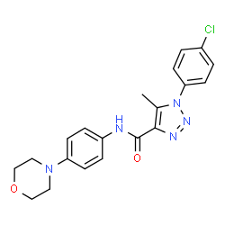 ChemSpider 2D Image | 1-(4-Chlorophenyl)-5-methyl-N-[4-(4-morpholinyl)phenyl]-1H-1,2,3-triazole-4-carboxamide | C20H20ClN5O2