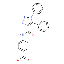 ChemSpider 2D Image | 4-{[(1,5-Diphenyl-1H-1,2,3-triazol-4-yl)carbonyl]amino}benzoic acid | C22H16N4O3
