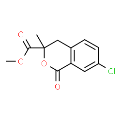 ChemSpider 2D Image | Methyl 7-chloro-3-methyl-1-oxo-3,4-dihydro-1H-isochromene-3-carboxylate | C12H11ClO4