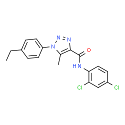ChemSpider 2D Image | N-(2,4-Dichlorophenyl)-1-(4-ethylphenyl)-5-methyl-1H-1,2,3-triazole-4-carboxamide | C18H16Cl2N4O