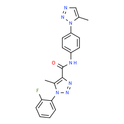 ChemSpider 2D Image | 1-(2-Fluorophenyl)-5-methyl-N-[4-(5-methyl-1H-1,2,3-triazol-1-yl)phenyl]-1H-1,2,3-triazole-4-carboxamide | C19H16FN7O