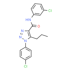 ChemSpider 2D Image | N-(3-Chlorophenyl)-1-(4-chlorophenyl)-5-propyl-1H-1,2,3-triazole-4-carboxamide | C18H16Cl2N4O