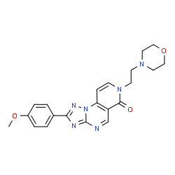 ChemSpider 2D Image | 2-(4-Methoxyphenyl)-7-[2-(4-morpholinyl)ethyl]pyrido[3,4-e][1,2,4]triazolo[1,5-a]pyrimidin-6(7H)-one | C21H22N6O3