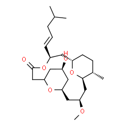 ChemSpider 2D Image | (1R,3S,5S,7S,13R,15S,18S)-7-Hydroxy-3-methoxy-18-methyl-13-[(1E)-4-methyl-1-penten-1-yl]-12,19,20-trioxatricyclo[13.3.1.1~5,9~]icosan-11-one | C25H42O6