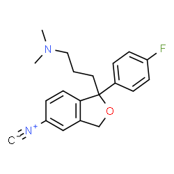ChemSpider 2D Image | 3-[1-(4-Fluorophenyl)-5-isocyano-1,3-dihydro-2-benzofuran-1-yl]-N,N-dimethyl-1-propanamine | C20H21FN2O