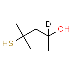 ChemSpider 2D Image | 4-Methyl-4-sulfanyl-2-(2-~2~H)pentanol | C6H13DOS