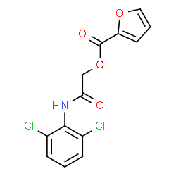 ChemSpider 2D Image | 2-[(2,6-Dichlorophenyl)amino]-2-oxoethyl 2-furoate | C13H9Cl2NO4