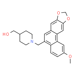 ChemSpider 2D Image | {1-[(2-Methoxyphenanthro[2,3-d][1,3]dioxol-5-yl)methyl]-4-piperidinyl}methanol | C23H25NO4