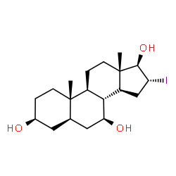 ChemSpider 2D Image | (3beta,5alpha,7beta,16alpha,17beta)-16-Iodoandrostane-3,7,17-triol | C19H31IO3