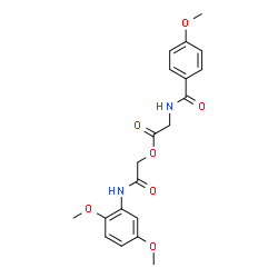 ChemSpider 2D Image | 2-[(2,5-Dimethoxyphenyl)amino]-2-oxoethyl N-(4-methoxybenzoyl)glycinate | C20H22N2O7