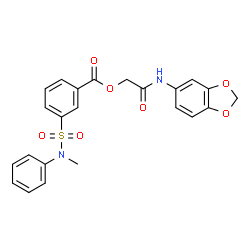 ChemSpider 2D Image | 2-(1,3-Benzodioxol-5-ylamino)-2-oxoethyl 3-[methyl(phenyl)sulfamoyl]benzoate | C23H20N2O7S