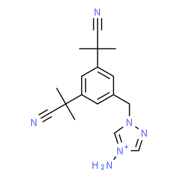 ChemSpider 2D Image | 4-Amino-1-[3,5-bis(2-cyano-2-propanyl)benzyl]-1H-1,2,4-triazol-4-ium | C17H21N6