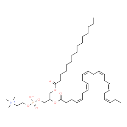 ChemSpider 2D Image | 2-[(4Z,7Z,10Z,13Z,16Z,19Z)-4,7,10,13,16,19-Docosahexaenoyloxy]-3-(pentadecanoyloxy)propyl 2-(trimethylammonio)ethyl phosphate | C45H78NO8P