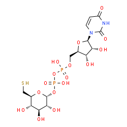 ChemSpider 2D Image | [(2R,3S,4R,5R)-5-(2,4-Dioxo-3,4-dihydro-1(2H)-pyrimidinyl)-3,4-dihydroxytetrahydro-2-furanyl]methyl (2R,3R,4S,5S,6S)-3,4,5-trihydroxy-6-(sulfanylmethyl)tetrahydro-2H-pyran-2-yl dihydrogen diphosphate 
(non-preferred name) | C15H24N2O16P2S