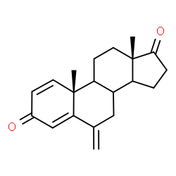ChemSpider 2D Image | (8xi,9xi,14xi)-6-Methyleneandrosta-1,4-diene-3,17-dione | C20H24O2