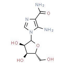 ChemSpider 2D Image | 5-Amino-1-(D-ribofuranosyl)-1H-imidazole-4-carboxamide | C9H14N4O5