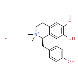 ChemSpider 2D Image | (1R)-7-Hydroxy-1-(4-hydroxybenzyl)-6-methoxy-2,2-dimethyl-1,2,3,4-tetrahydroisoquinolinium iodide | C19H24INO3