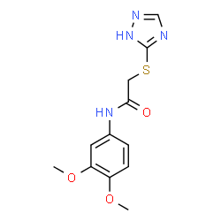 ChemSpider 2D Image | acetamide, N-(3,4-dimethoxyphenyl)-2-(1H-1,2,4-triazol-3-ylthio)- | C12H14N4O3S