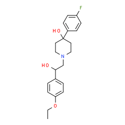 ChemSpider 2D Image | 1-[2-(4-Ethoxyphenyl)-2-hydroxyethyl]-4-(4-fluorophenyl)-4-piperidinol | C21H26FNO3