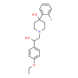 ChemSpider 2D Image | 1-[2-(4-Ethoxyphenyl)-2-hydroxyethyl]-4-(2-fluorophenyl)-4-piperidinol | C21H26FNO3