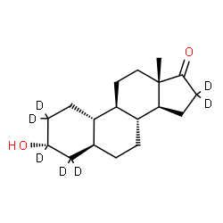 ChemSpider 2D Image | (3alpha,5alpha)-3-Hydroxy(2,2,3,4,4,16,16-~2~H_7_)estran-17-one | C18H21D7O2