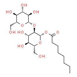 ChemSpider 2D Image | 2-O-beta-D-Glucopyranosyl-1-O-octanoyl-beta-D-glucopyranose | C20H36O12