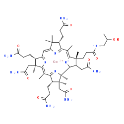 ChemSpider 2D Image | cobaltic;3-[(1R,2S,3S,5Z,7S,8S,10Z,13S,15Z,17R)-2,7,18-tris(2-amino-2-oxo-ethyl)-3,13-bis(3-amino-3-oxo-propyl)-17-[3-(2-hydroxypropylamino)-3-oxo-propyl]-1,2,5,7,12,12,15,17-octamethyl-8,13,18,19-tetrahydro-3H-corrin-24-id-8-yl]propanamide | C48H72CoN11O8