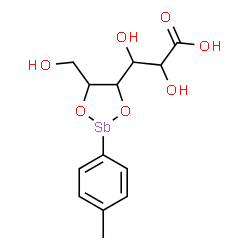 ChemSpider 2D Image | 2,3-Dihydroxy-3-[5-(hydroxymethyl)-2-(4-methylphenyl)-1,3,2-dioxastibolan-4-yl]propanoic acid | C13H17O7Sb
