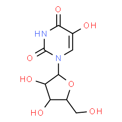 ChemSpider 2D Image | 2(1H)-pyrimidinone, 4,5-dihydroxy-1-pentofuranosyl- | C9H12N2O7
